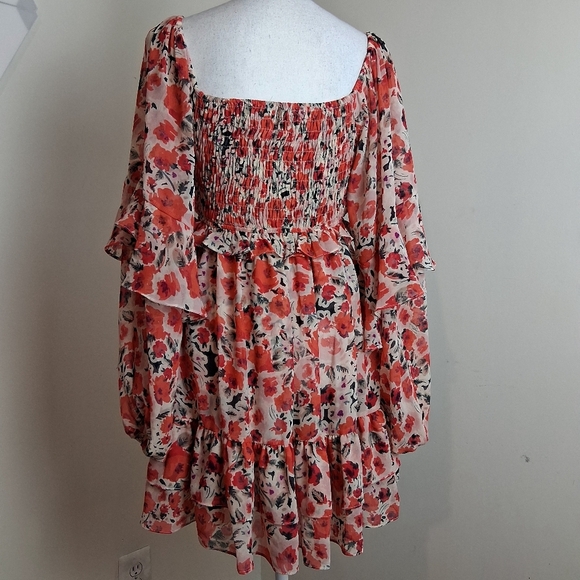 MISA Los Angeles Asra Red Floral Puff Sleeve Dress | US Size Medium - Picture 9 of 14